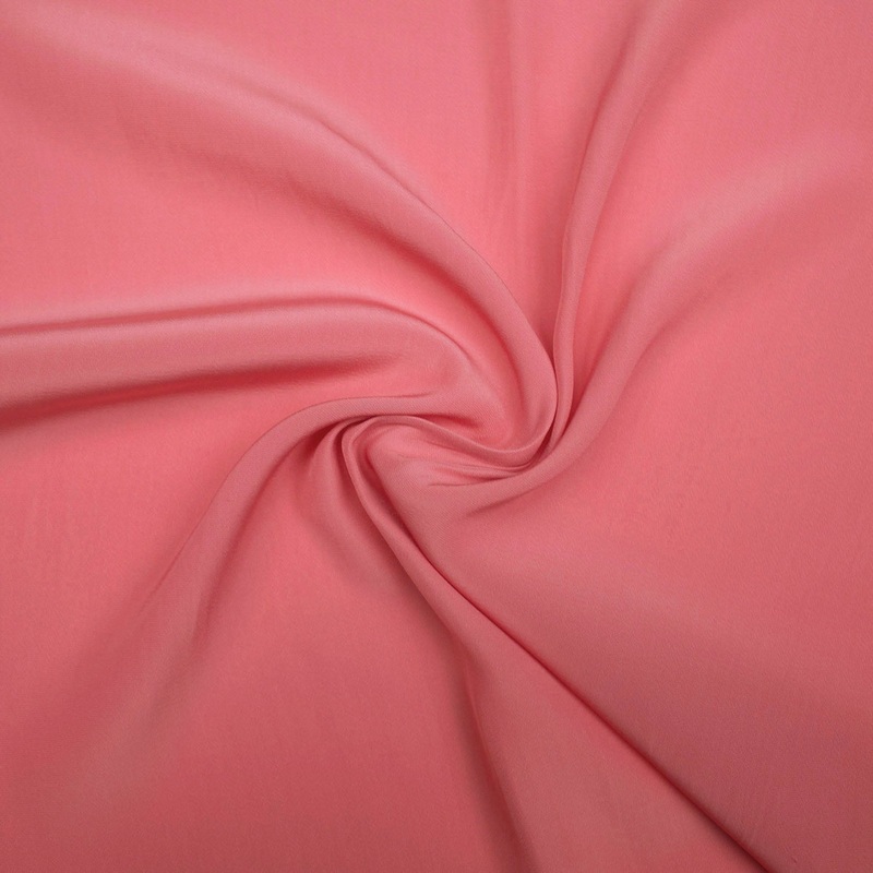 Sybe Coral Pink Fluid Polyester Fabric