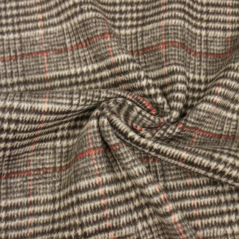 Baran Brown/Beige Prince Of Wales Wool Blend Fabric