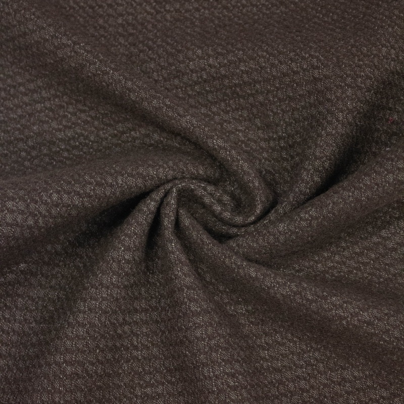 Lycun Brown Textured Wool Fabric - COUPON 65CM