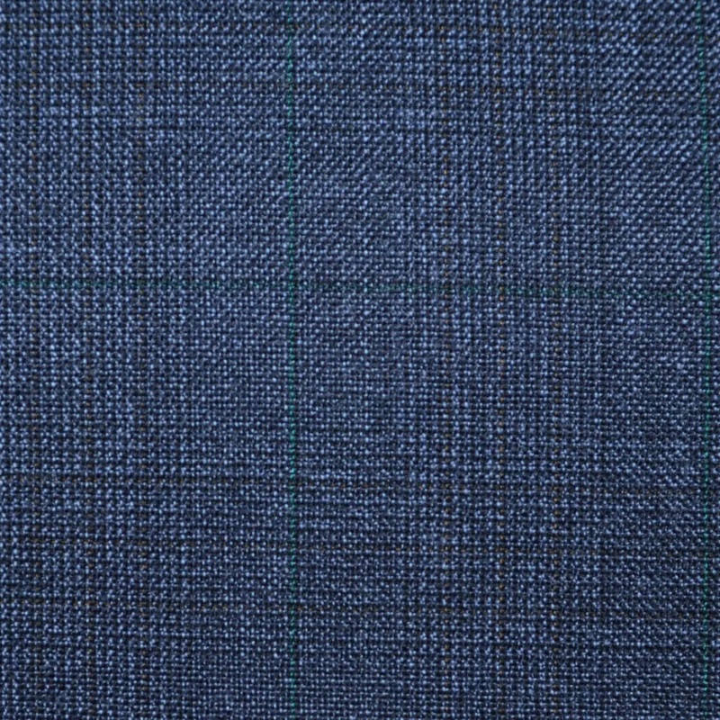 Medium Blue Glen All Wool Vintage Twist Suiting