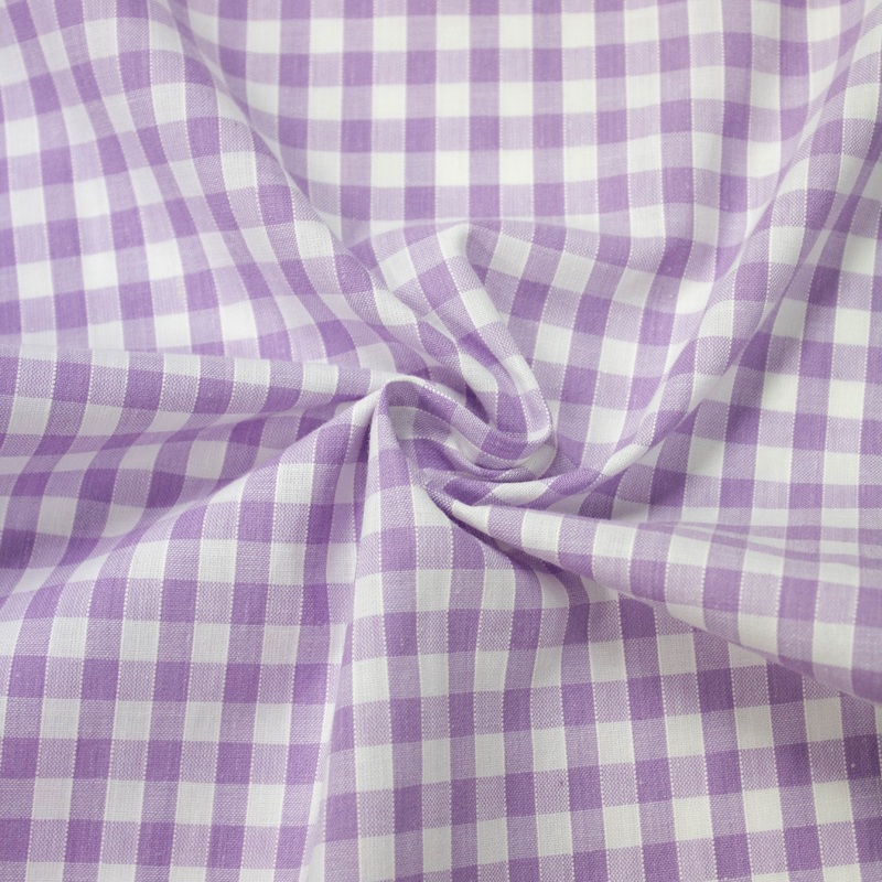 Pearlie Purple Check PolyCotton Fabric