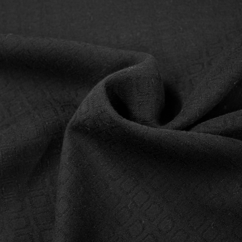 Sabyn Black Check Viscose Blend Fabric