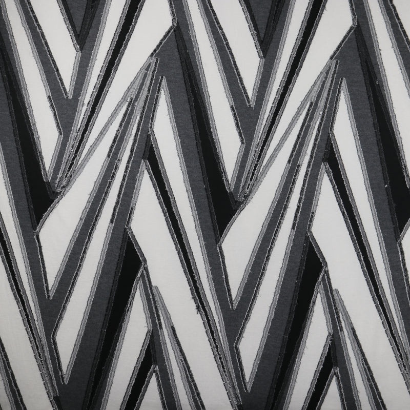 58/60" Lightening Patterned Ryaon/Polyester Clip Knit Jacquard Fabric by the Yard Black