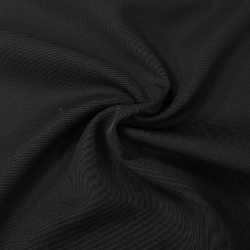 Mone Black Virgin Wool Blend Twill Fabric