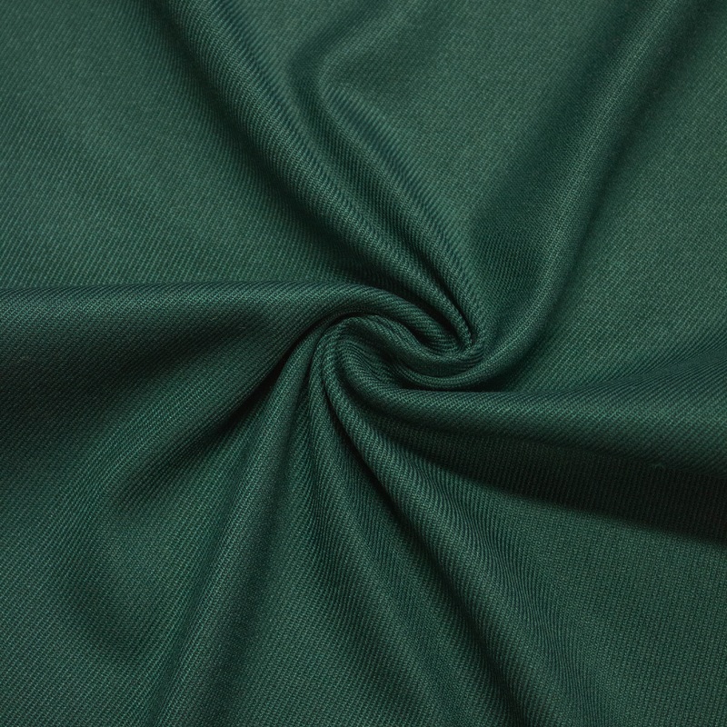 Sary Bottle Green Polyester Viscose Twill Stretch Fabric