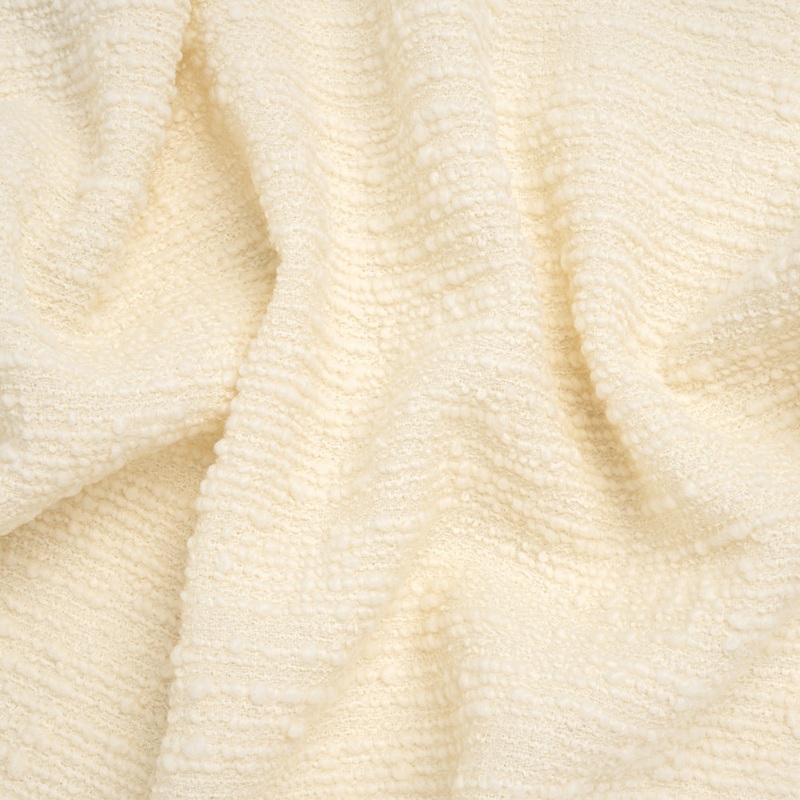 Slubby Wool Boucle - Cream - Famous Australian Designer Deadstock