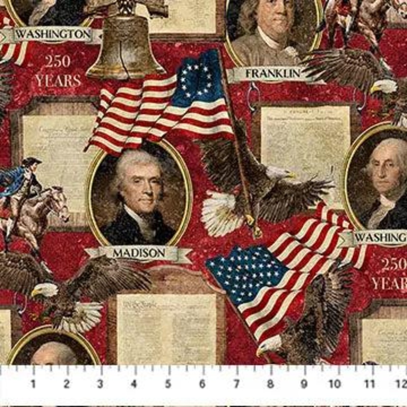 America 250 - Stonehenge DP28368-24 Cotton 44"/45" Fabric Per Yard