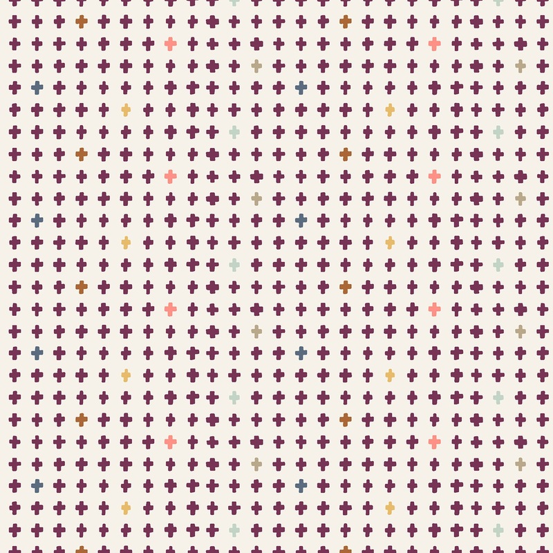 Scandinavian Crosses - Burgundy - Britta's Kitchen - Studio Ingrid Ann - Cotton + Steel - 1/2 yd
