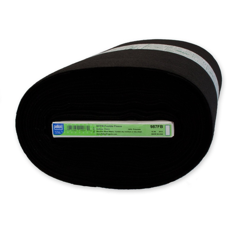 Pellon 987F Fusible Fleece 45" x 10 yards Bolt. Color: Black.