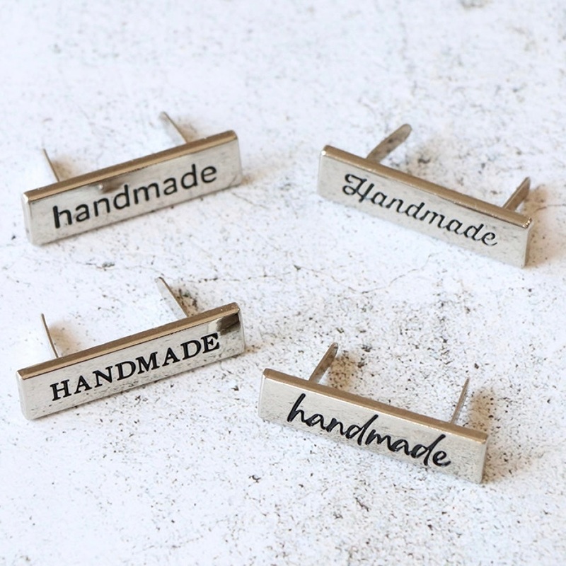 Purse Label - Nickel - handmade - 4pc