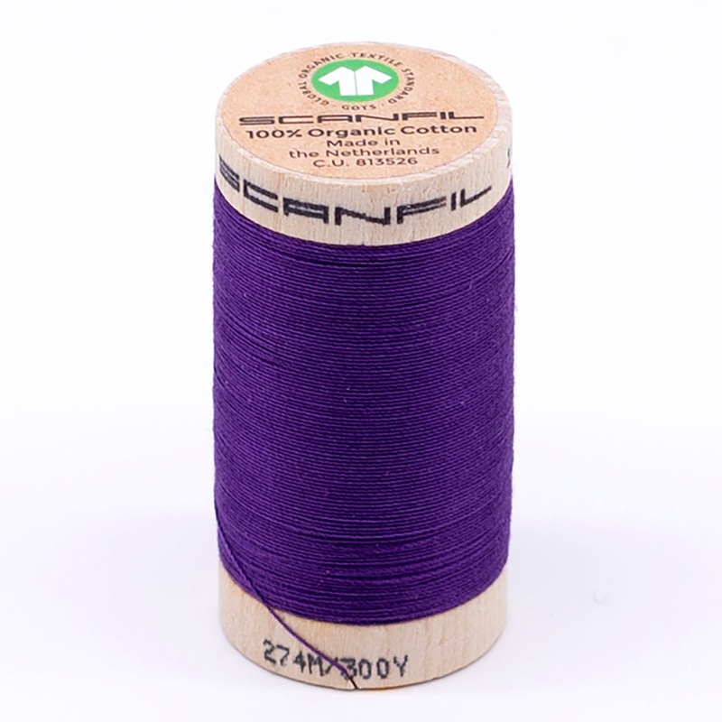 SCANFIL 30wt Organic Pima Cotton Thread 300 yds - 4813 Royal Purple