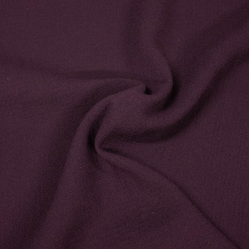 Lyde Dark Burgundy Stretch Wool Crepe Fabric SHOWROOM SAMPLE 34CM X 60CM