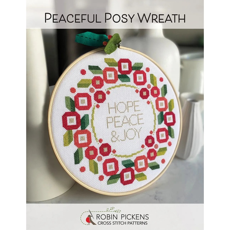 Peaceful Posy Wreath Cross Stitch Pattern
