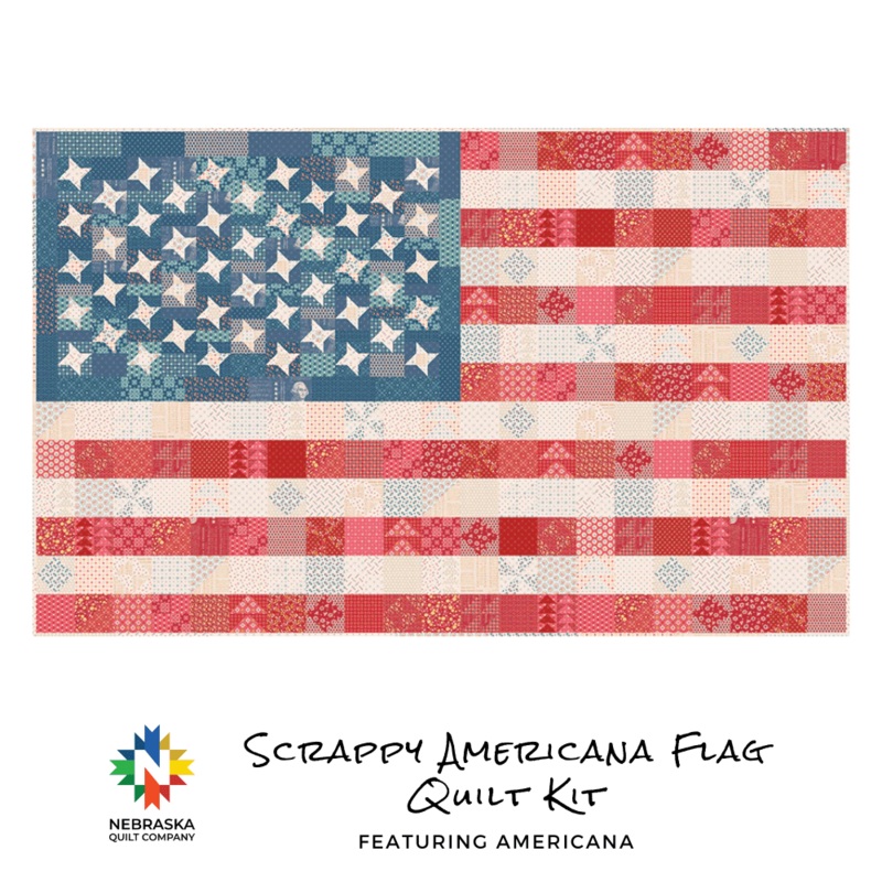 Scrappy Americana Flag Quilt Kit Featuring Americana