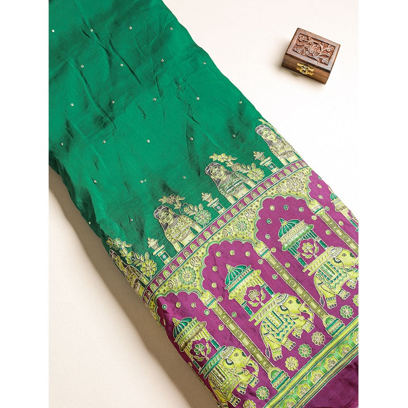 Dola silk embroidered fabric