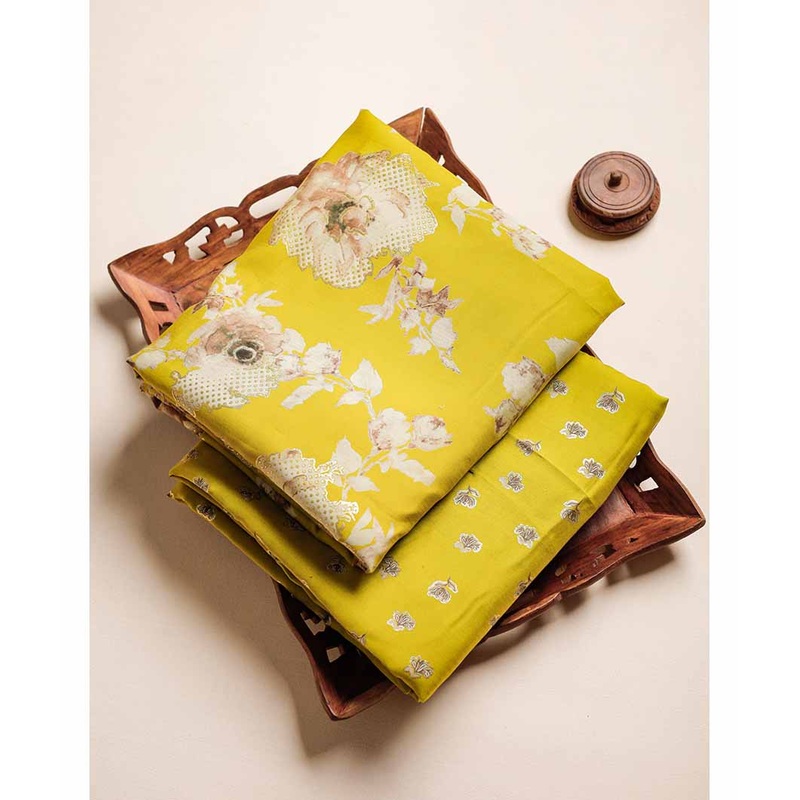 ERI SILK FOIL PRINT FABRIC