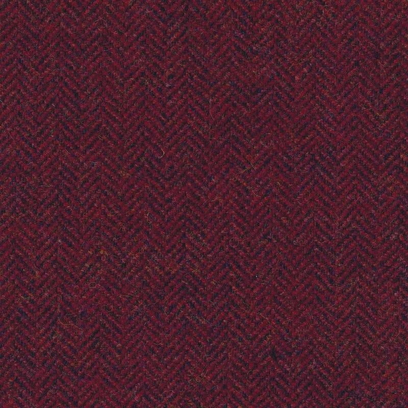 Red & Wine Herringbone Tweed