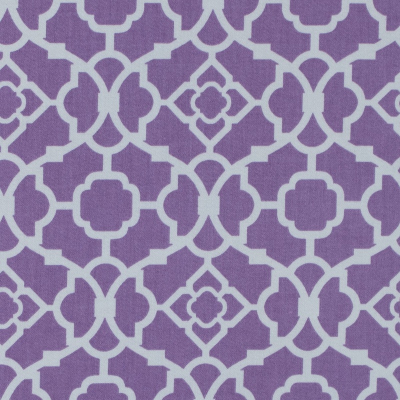 Violet Lattice Printed Cotton Twill