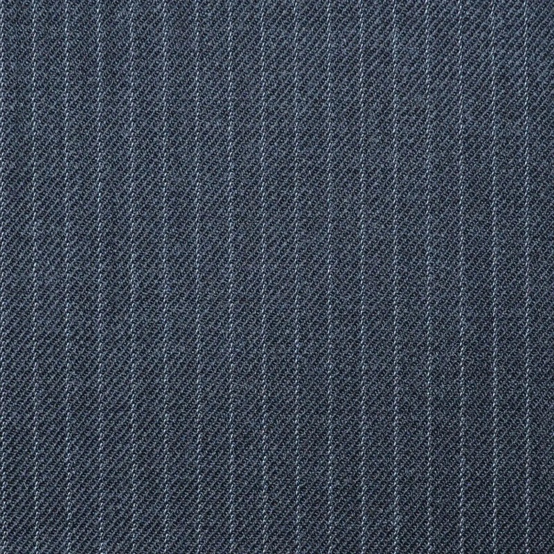 Dark Grey Narrow Lace Line Stripe Super 100's All Wool Worsted Suiting By Holland & Sherry