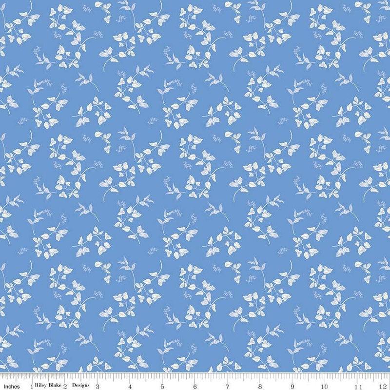 Penelope Collection Stems Cotton Fabric C16641 Blue