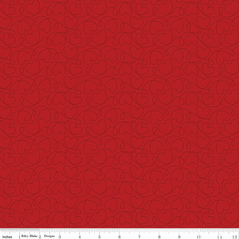 Sew in Love - Tonal - Red 44"/45" Fabric Per Yard