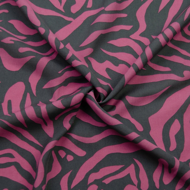 Tuvya Grey Purple Printed Cotton