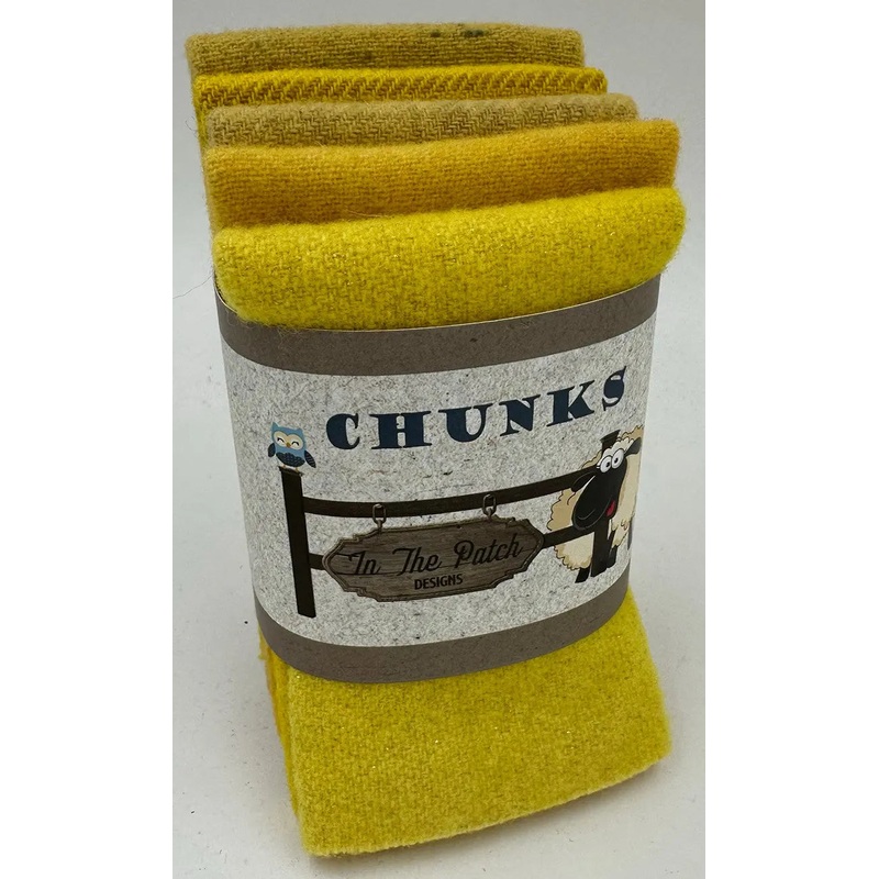 Yellow Wool Chunks 5pc 9in x 10in