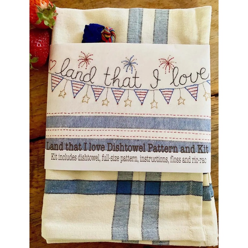 Land That I Love Dishtowel Pattern and Floss Kit