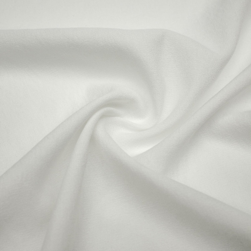 Saloso Off White Viscose Polyester Blend Fabric