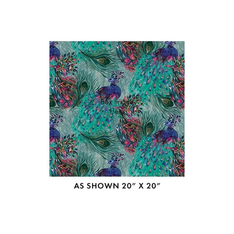 Teal/Multi Affinity Peacock Cotton 44"/45" Fabric Per Yard