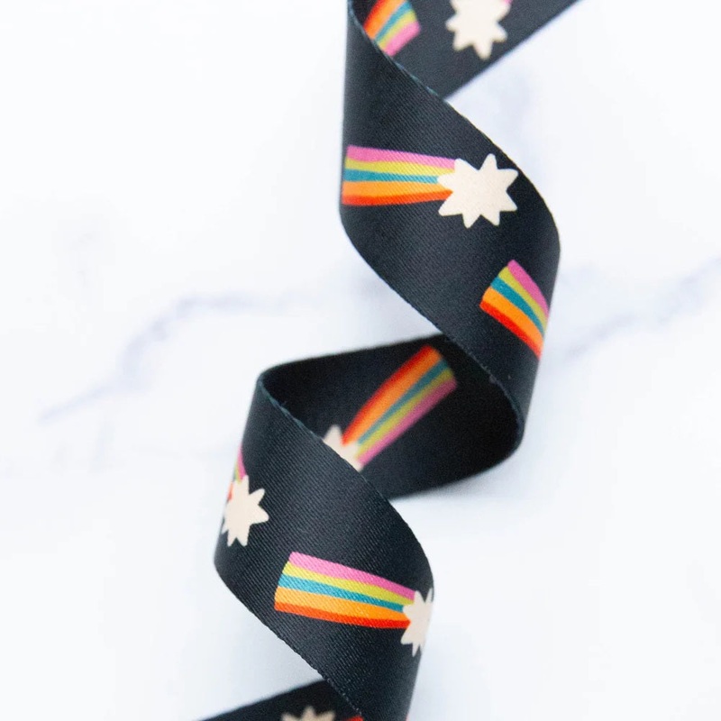 1 1/2" Webbing | Ruby Star Society | Shooting Star - Black