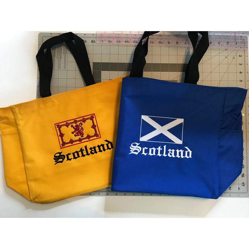 Scotland Saltire and Royal Standard Rampant Lion Flag Tote Bags Blue Saltire