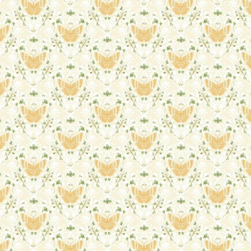 Serenity Blooms - Sacred Flight - Yellow 44" / 45" Fabric Per Yard