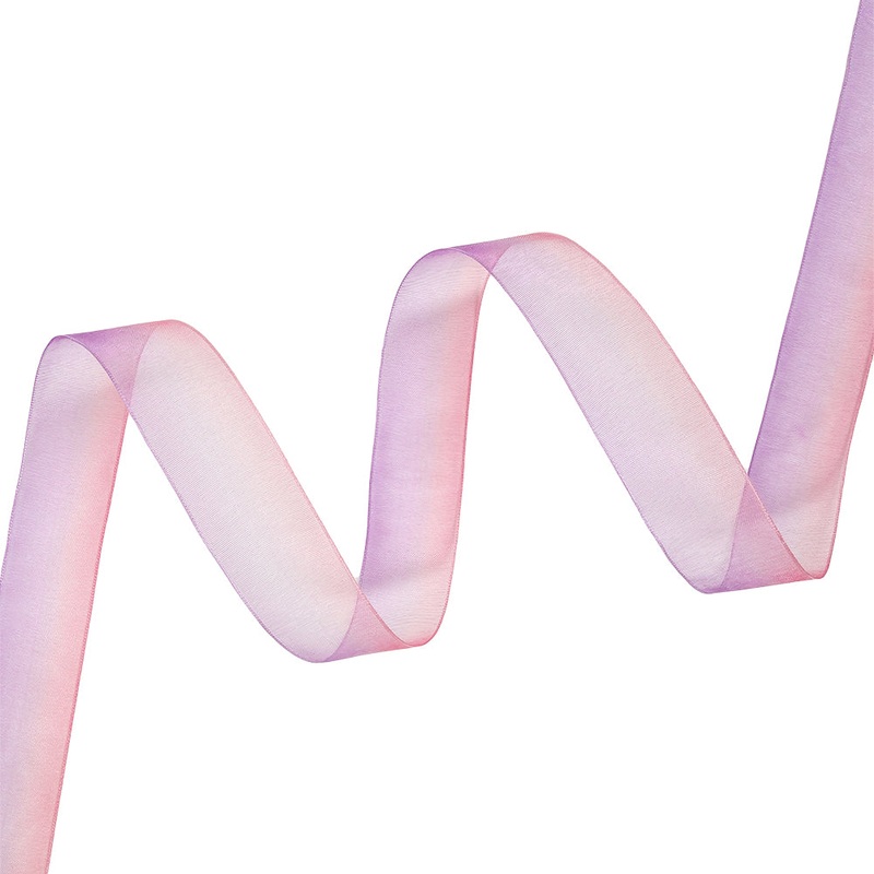 Sheer Royal Lilac and Pink Ombre Ribbon - 0.875"