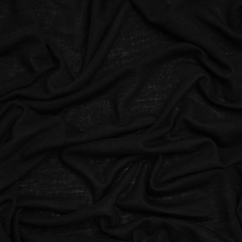 Stretch Rayon Sweater Jersey - Black - Deadstock