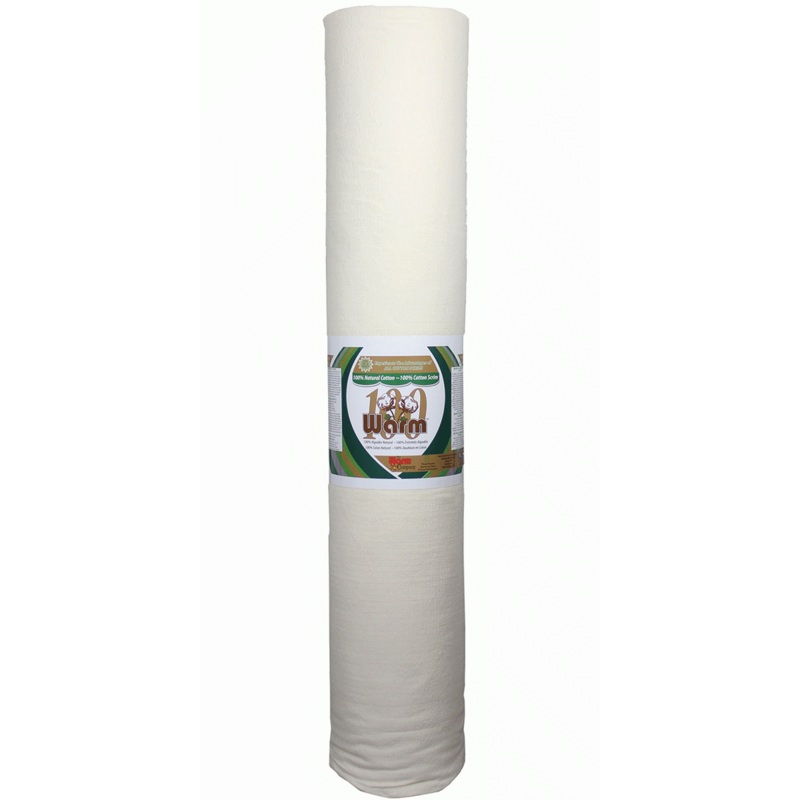 Warm 100 110" x 25 YD Cotton Batting - Premium 100% Natural Cotton Batting
