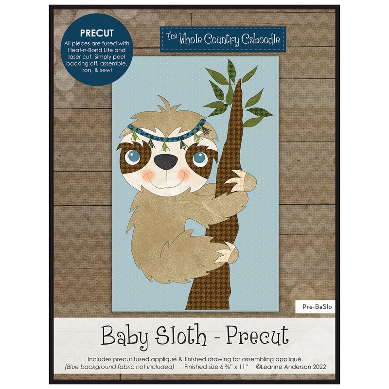Baby Sloth Precut Fused Applique Pack