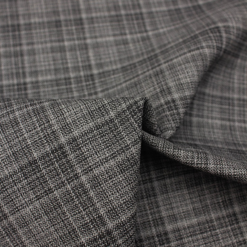 Calis Black & Grey Wool Blend Fabric