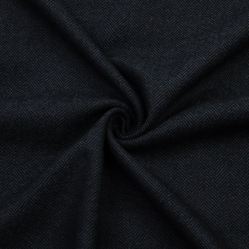 Electra Dark Grey Herringbone Wool SHOWROOM SAMPLE 34CM X 60CM