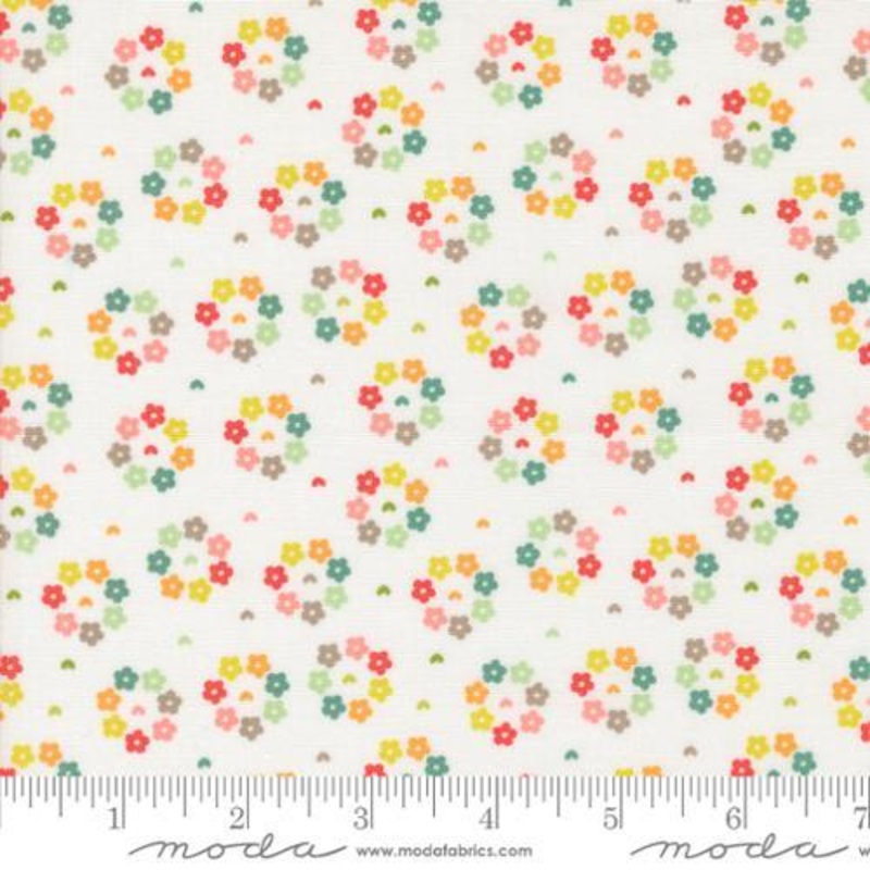 Raspberry Summer Rosy Small Floral Cloud Multi - 1 Yard Cut - Verified! - 37695 11 - Moda Fabrics