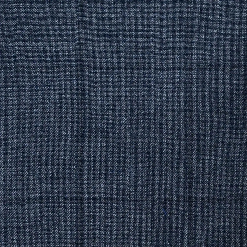 Dark Grey Sharkskin with Muted Black Window Pane Check Super 120's All Wool Suiting