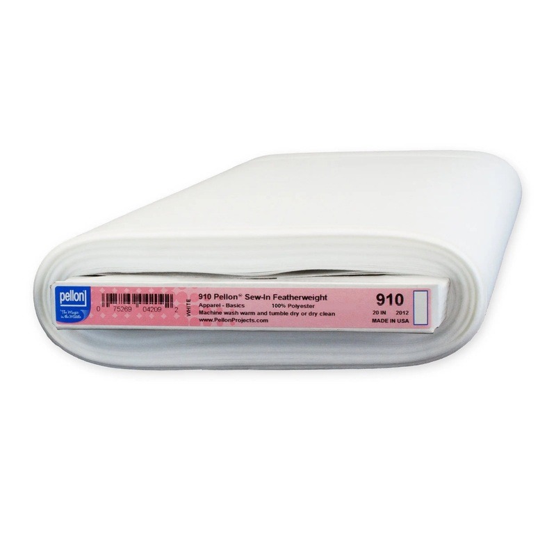 Pellon 910 Sew-In Featherweight Interfacing 20" x 10 yards Bolt. Color: White.