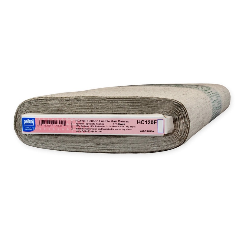 Pellon HC120F Fusible Hair Canvas Interfacing 21" x 10 yards Bolt. Color: Natural.