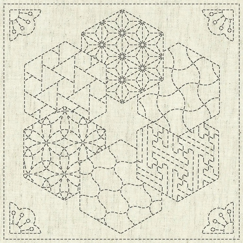 Sashiko Cloth - Kaza-Guruma 2