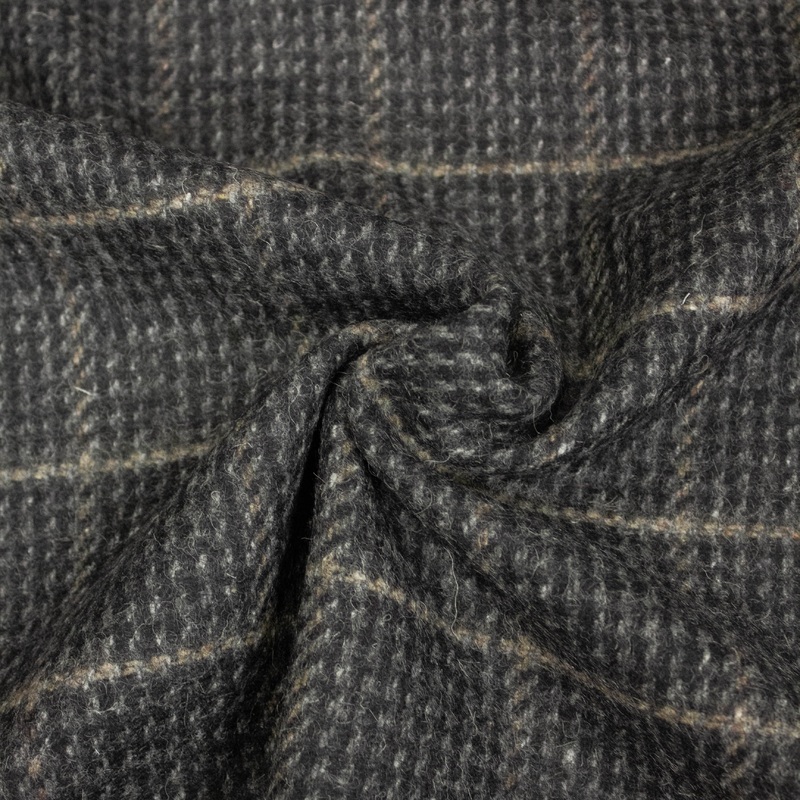 Joe Grey Check Wool Blend Fabric - ONLINE EXCLUSIVE -