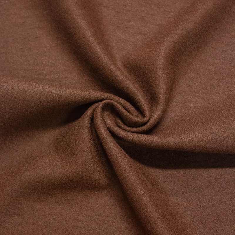 Lena Brown Boiled Wool Fabric