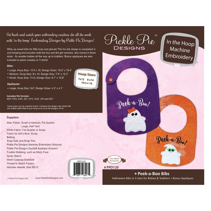 Peek-a-Boo Baby Bibs In the Hoop Embroidery Design Collection