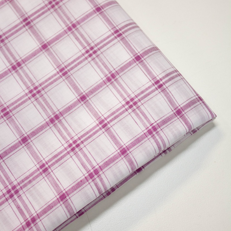 Purple Check Cotton Fabric COUPON 160CM