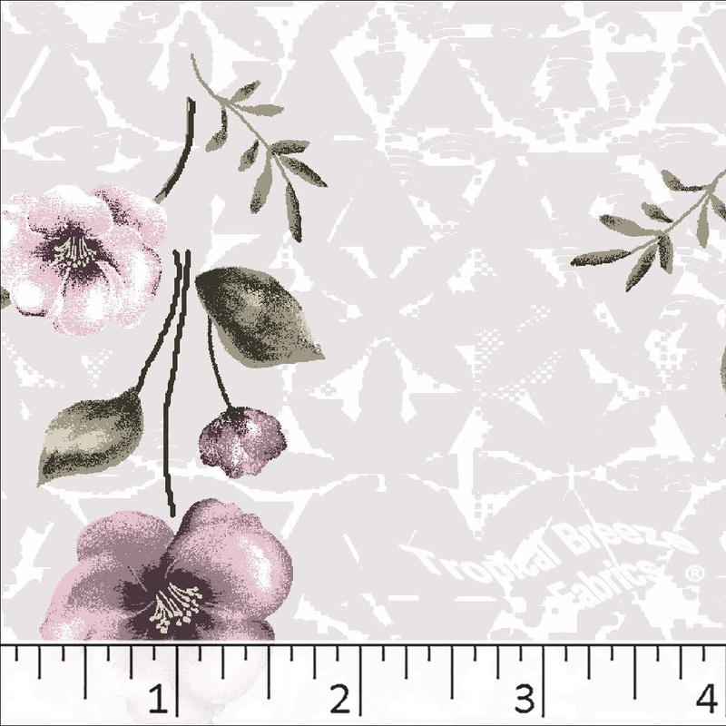 Standard Weave Floral Poly Cotton Dress Fabric 6235 Lilac