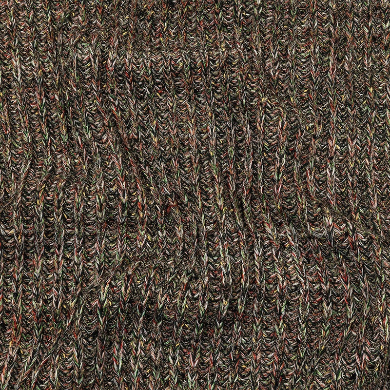 Red, Green and Striped Mustard Chunky Ribbed Blended Wool Sweater Knit